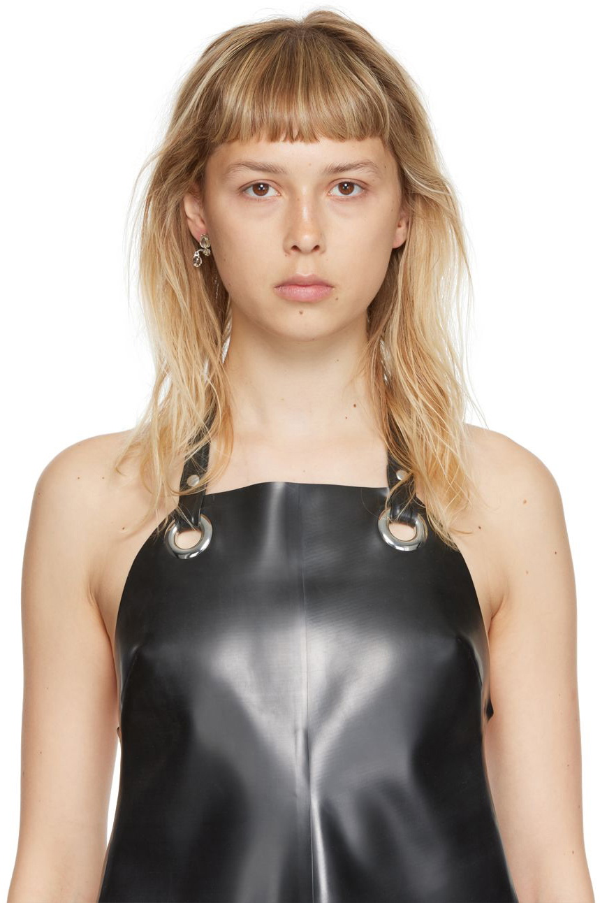 Alan Crocetti SSENSE Exclusive Silver & Green Drip Single Earring
