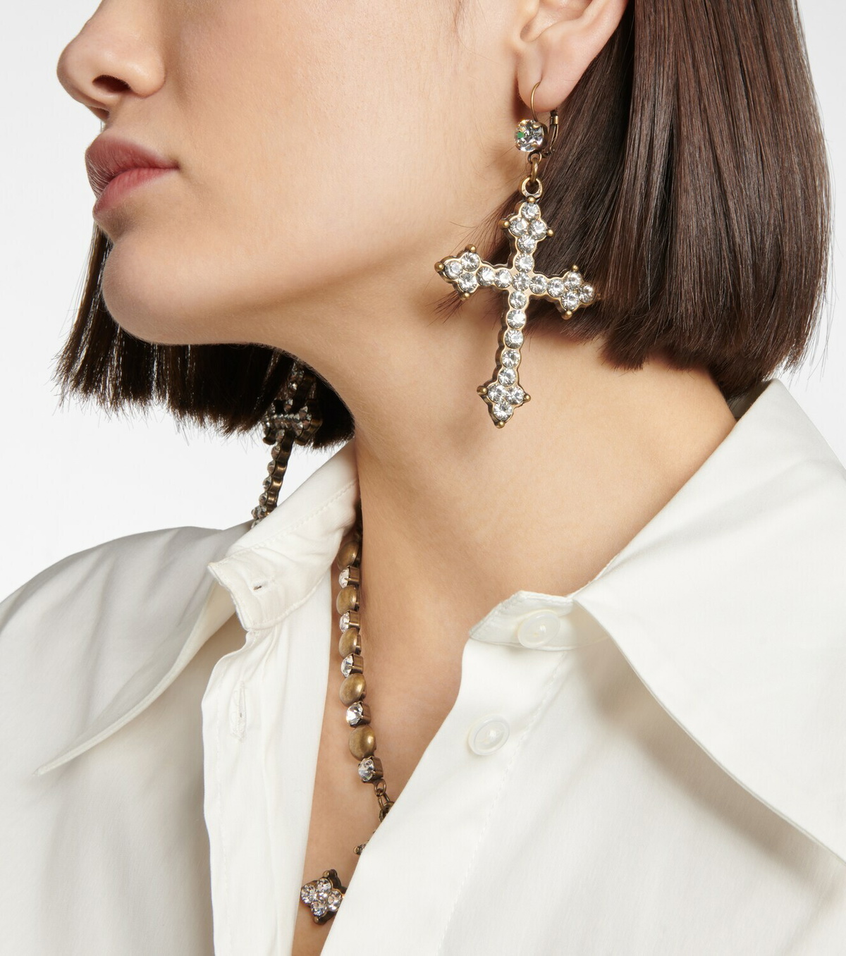 イヤリング BLUMARINE EARRINGS Blumarine B Monogram Earrings With Rhinestones – Cycle Platform