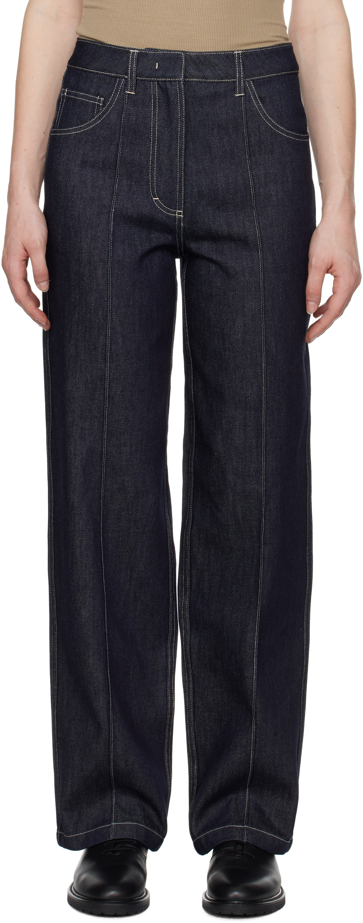 CO Navy Pinched Seam Jeans