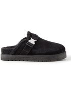 Moncler - Mon Faux Shearling-Lined Suede Slides - Black