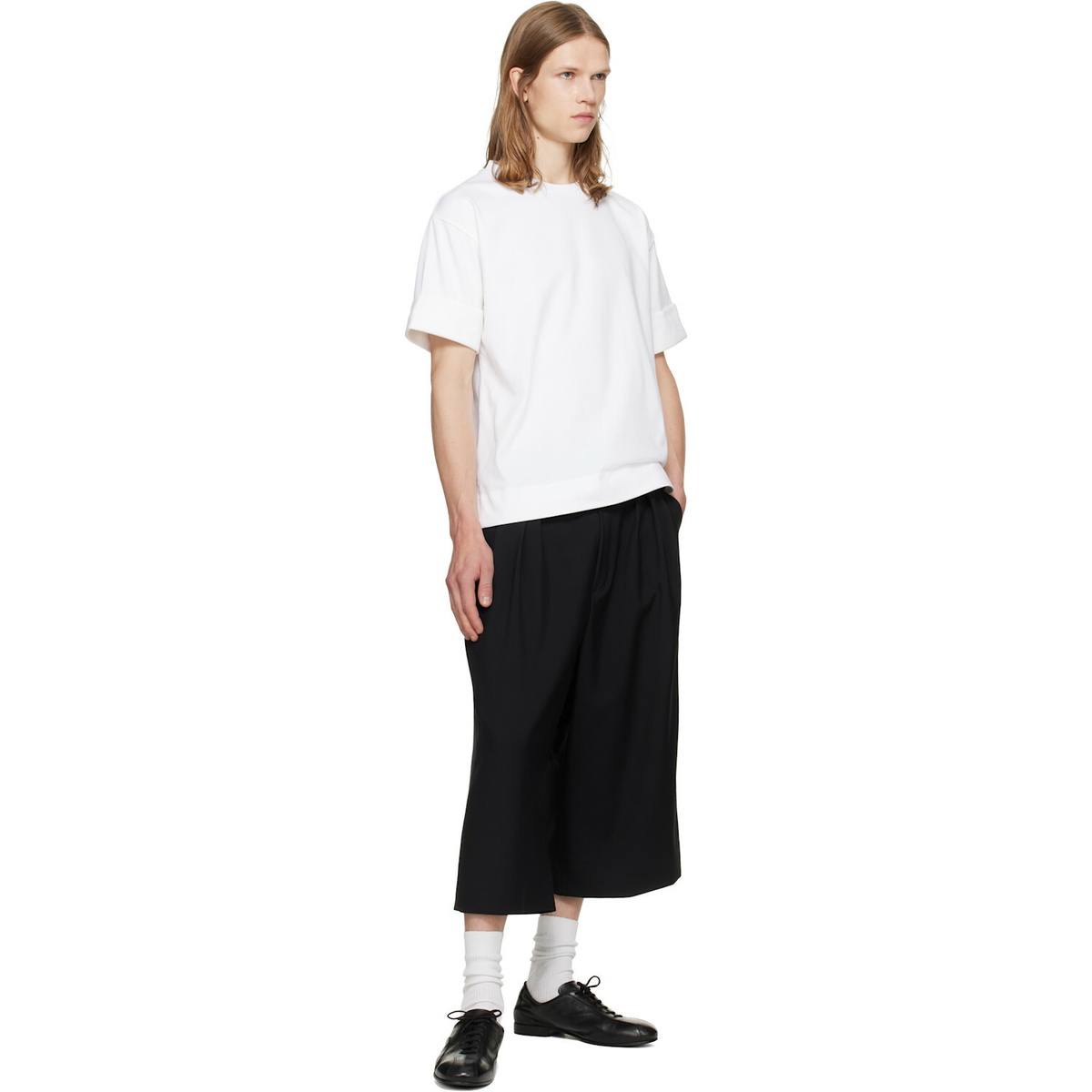 Simone Rocha White Fitted Wire Turnup T-shirt