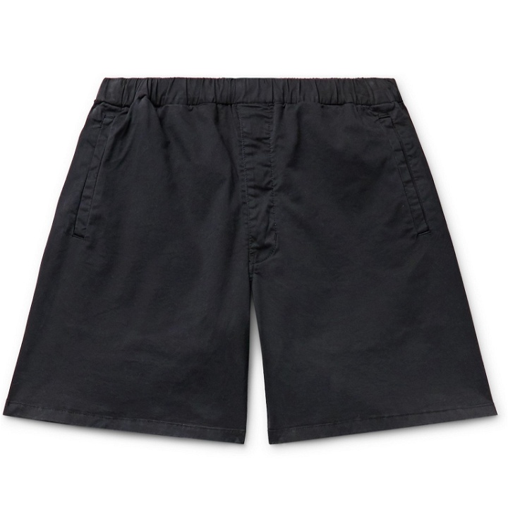 Photo: Barbour White Label - Cove Wide-Leg Stretch-Cotton Twill Drawstring Shorts - Blue