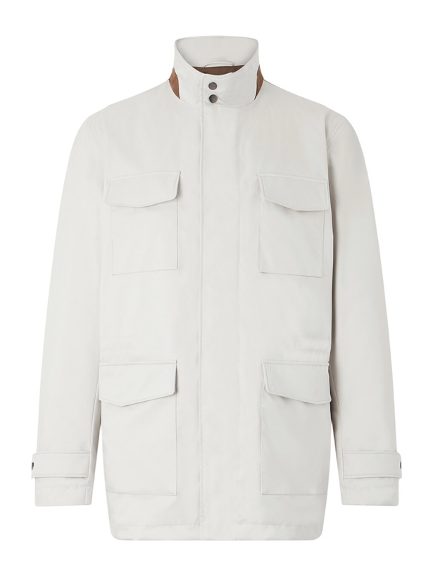 Photo: Kiton - Suede-Trimmed Shell Field Jacket - Neutrals