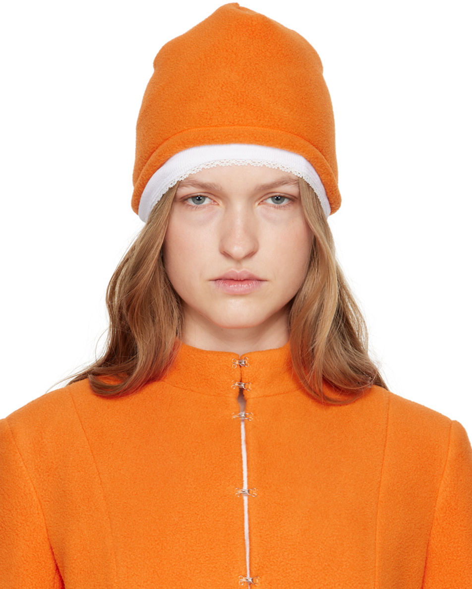 COLLEEN ALLEN SSENSE Exclusive Orange Fleece Beanie