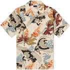 Maharishi Men's Peace Cranes Vacation Shirt in Ecru