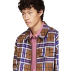 Schnaydermans Pink and Red Large Check Zip Shirt
