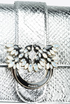 Pinko Pinko Galleria Mini Love Bag One In Punched Reptile Skin Silver Light Gold