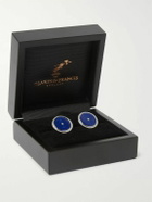 DEAKIN & FRANCIS - 18-Karat White Gold, Diamond and Enamel Cufflinks