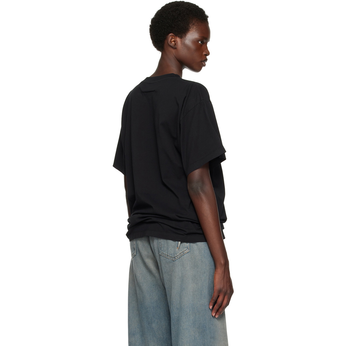 MM6 Maison Margiela Black Logo Patch T-shirt