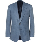 Kingsman - Blue Wool and Silk-Blend Puppytooth Blazer - Blue