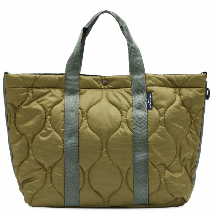 Photo: Comme Des Garçons Homme Men's Quilted Tote Bag in Khaki