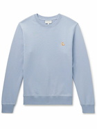 Maison Kitsuné - Chillax Fox Slim-Fit Logo-Appliquéd Cotton-Jersey Sweatshirt - Blue