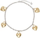 Marland Backus Silver & Gold Chain Of Hearts Necklace