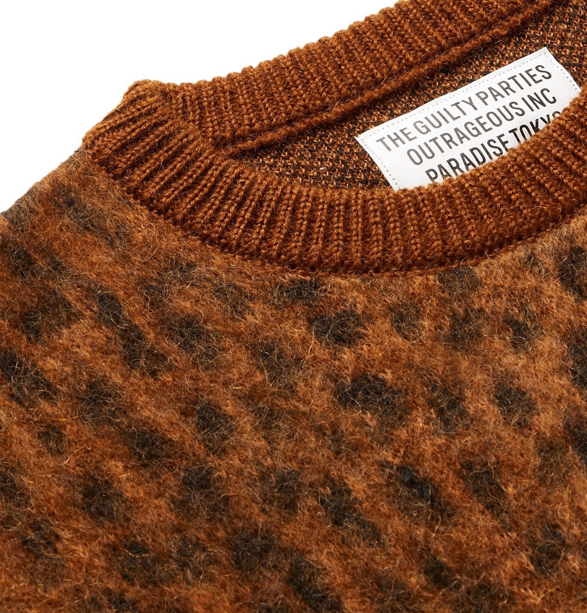 Wacko Maria - Leopard Jacquard-Knit Sweater - Brown Wacko Maria