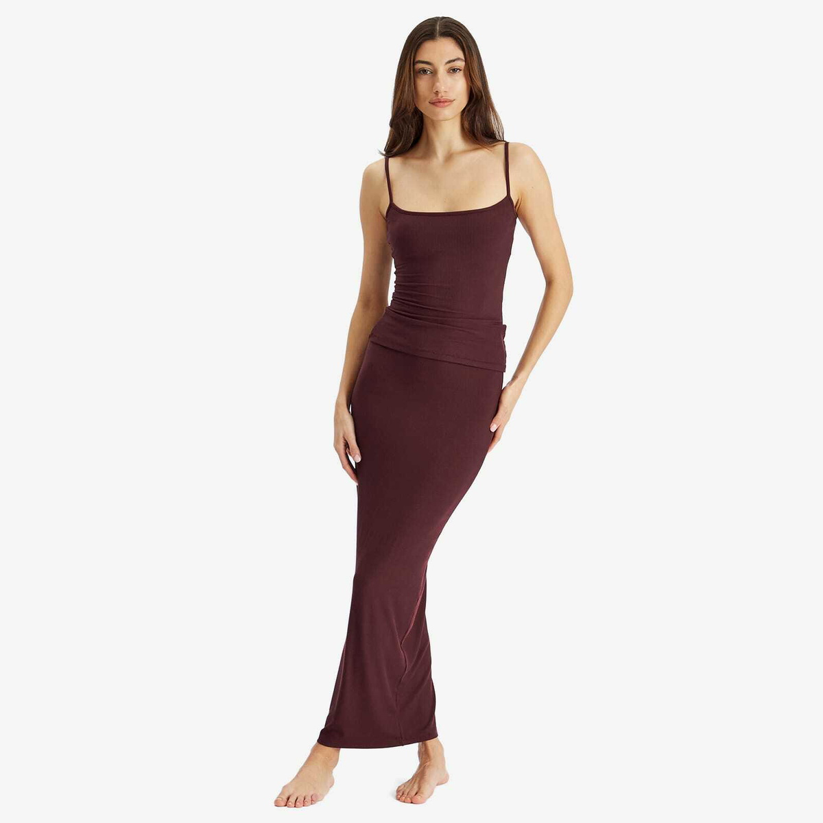 SKIMS Women's Soft Lounge Long Skirt in Bordeaux