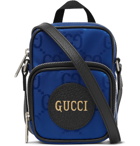 GUCCI - Leather-Trimmed Monogrammed ECONYL Messenger Bag - Blue