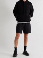 MCQ - Wide-Leg Appliquéd Cotton-Jersey Shorts - Black