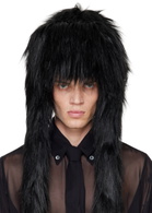 VAQUERA Black Furry Faux-Fur Aviator Hat