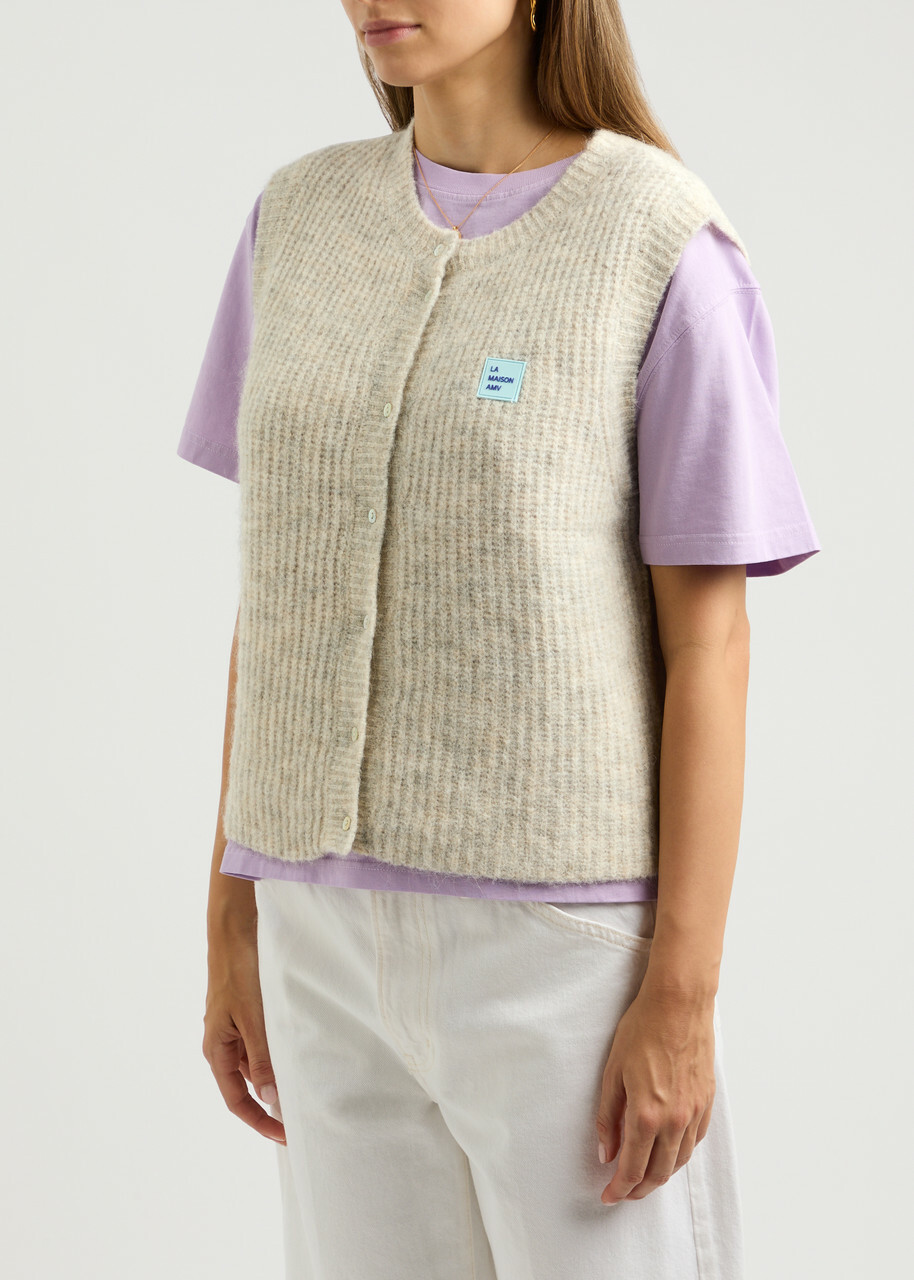 Ameri VINTAGE　SHOULDER RIB KNIT VEST Ameri（アメリ）の「SHOULDER RIB KNIT VEST（ベスト）」 - WEAR