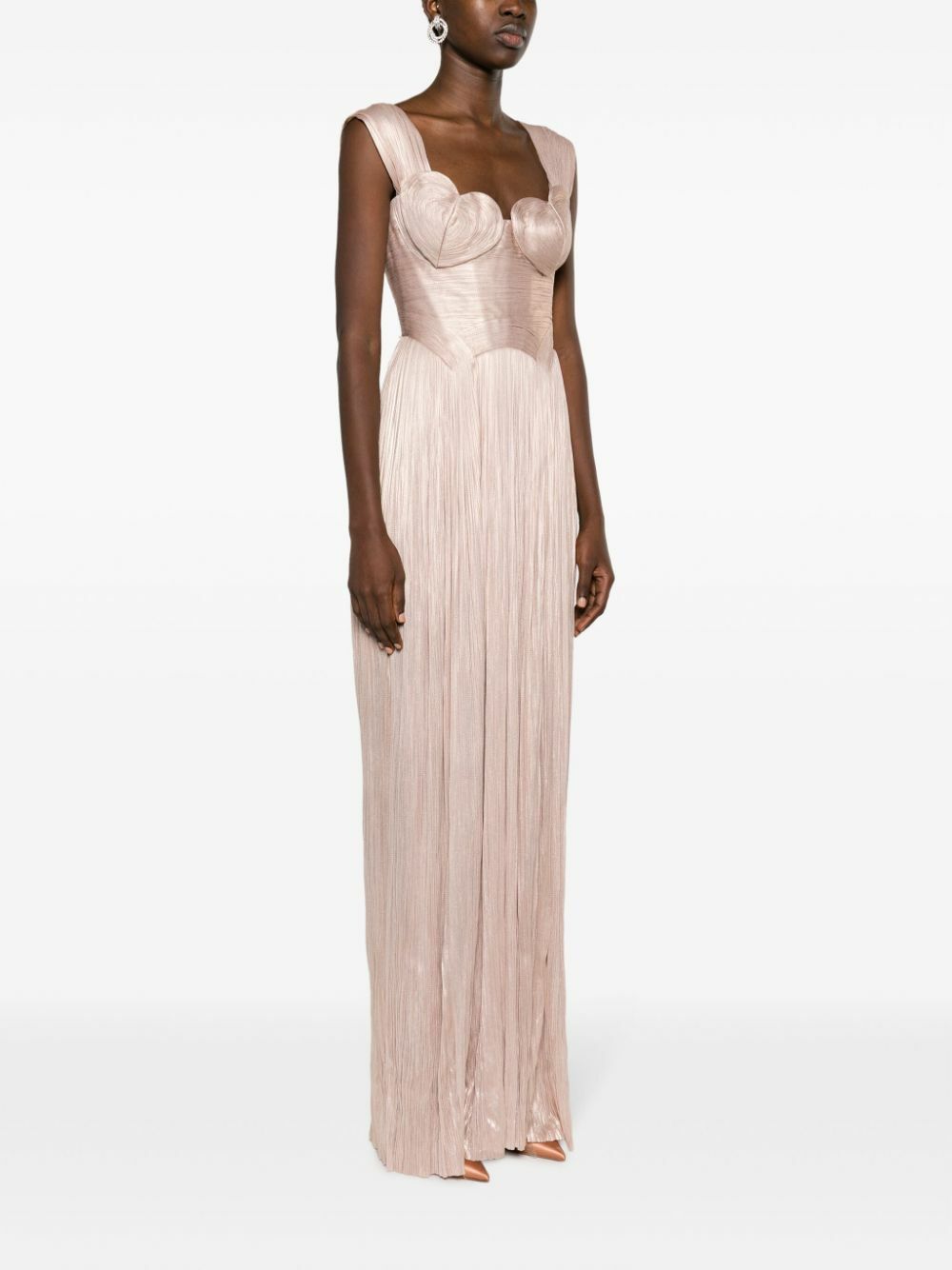 Maria Lucia Hohan Pink Sabina Pleated Maxi Gown Maria Lucia