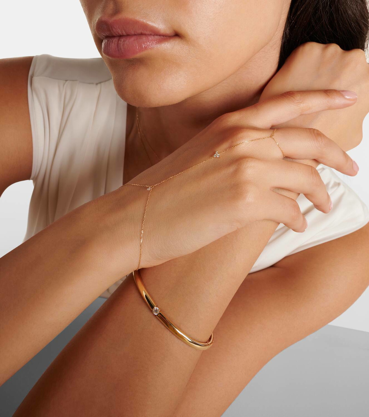 Persée Selene Triangle 18kt gold bracelet with diamonds