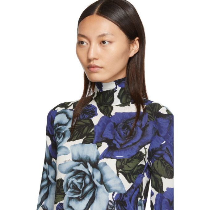 Prada Blue Flowers Turtleneck