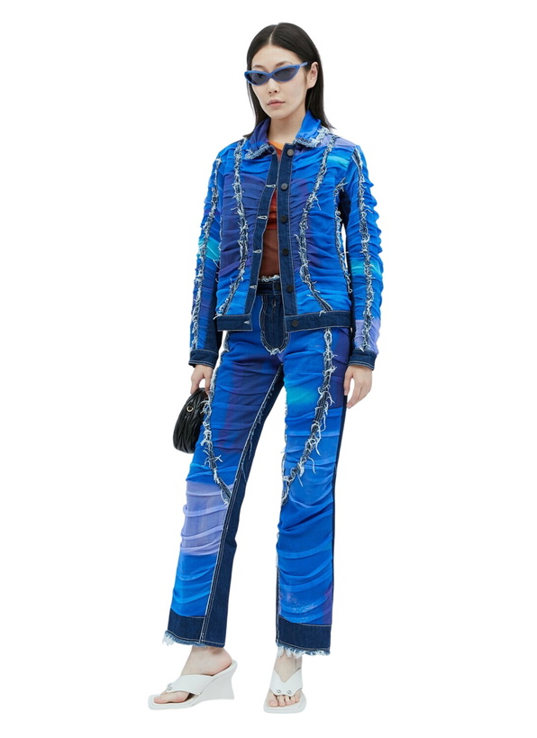 Photo: Paula Canovas del Vas Mesh Construction Denim Jeans