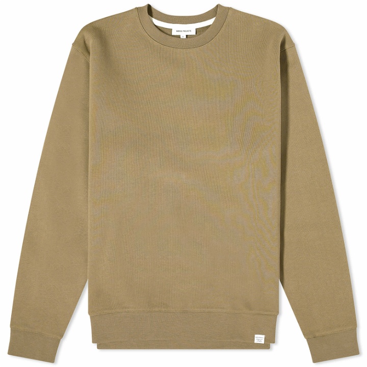 Photo: Norse Projects Men's Vagn Classic Crew Sweat in Sediment Green