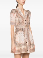 ZIMMERMANN - Bandana Print Linen And Silk Blend Mini Shirt Dress