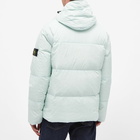 Stone Island Men's Garment Dyed Crinkle Reps Hooded Down Jacket in Mint