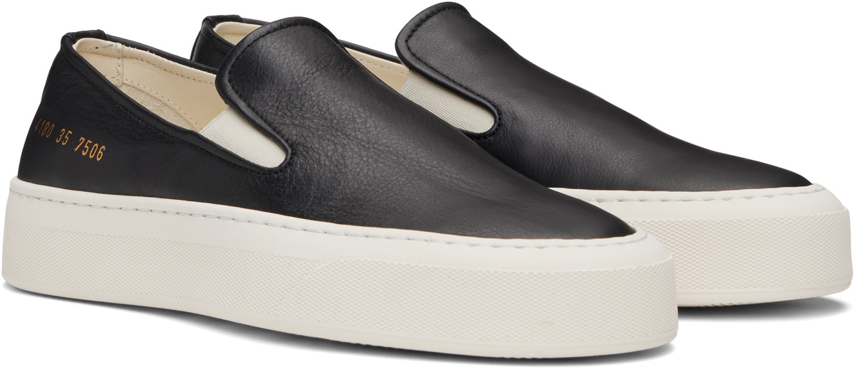 Common Projects Black Leather Slip-on Sneakers