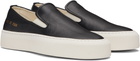 Common Projects Black Leather Slip-on Sneakers