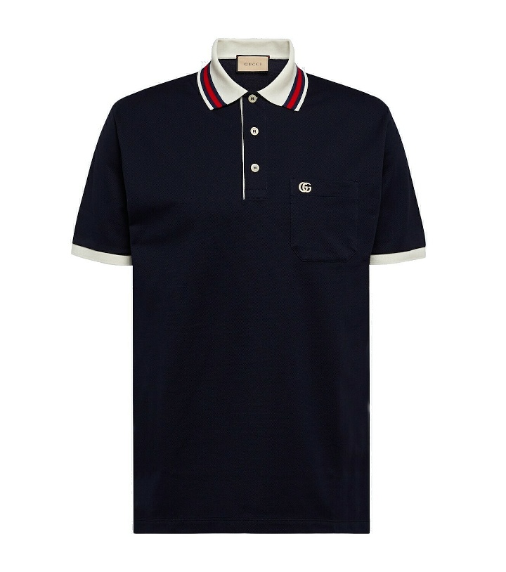 Photo: Gucci Embroidered cotton-blend polo top