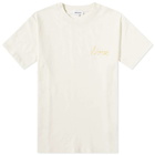 Norse Projects Men's Johannes Chain Stitch Logo T-Shirt in Ecru