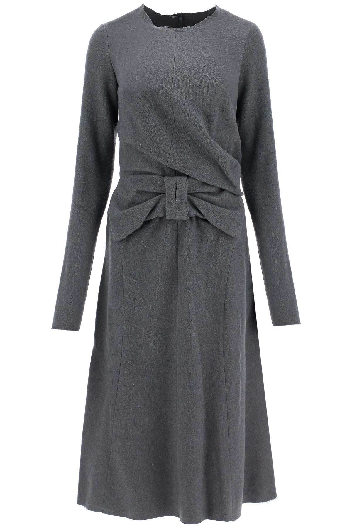 MAISON MARGIELA midi dress with oversized bow detail Grey Maison Margiela