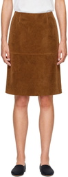 Jil Sander Brown Suede Midi Skirt