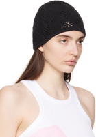 OPEN YY Black Argyle Earflap Beanie