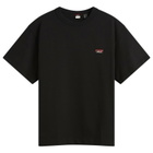 NANGA Men's Eco Hybrid Box Logo Embroidery T-Shirt in Black