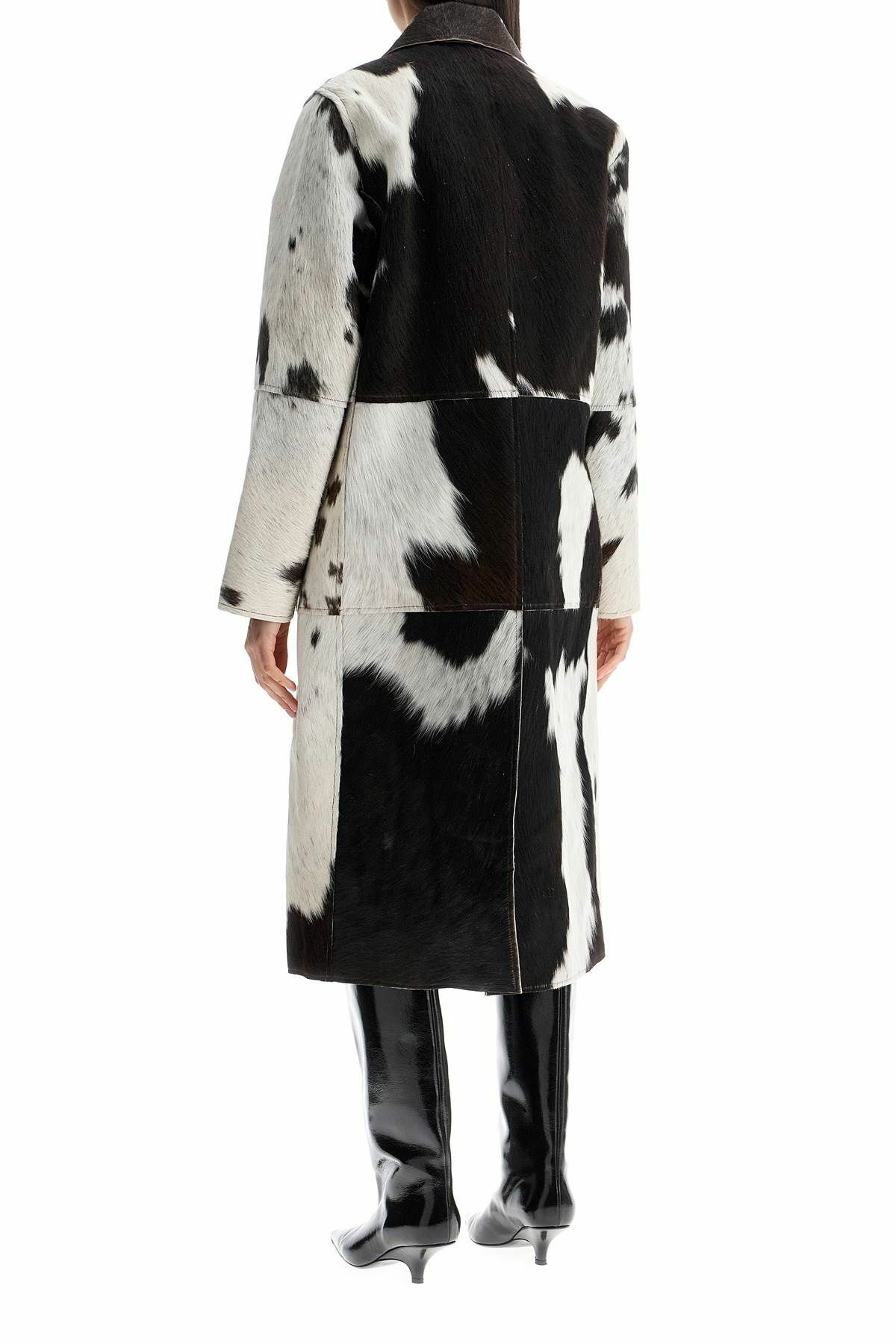 SAKS POTTS long gio coat in pony hair Brown