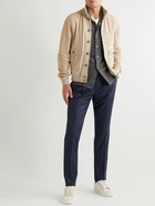 Brunello Cucinelli - Tapered Pleated Virgin Wool-Flannel Drawstring Trousers - Blue