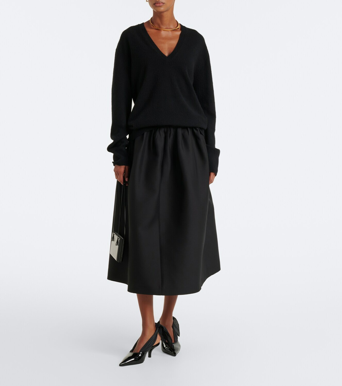 Toteme Scarf patent leather slingback pumps