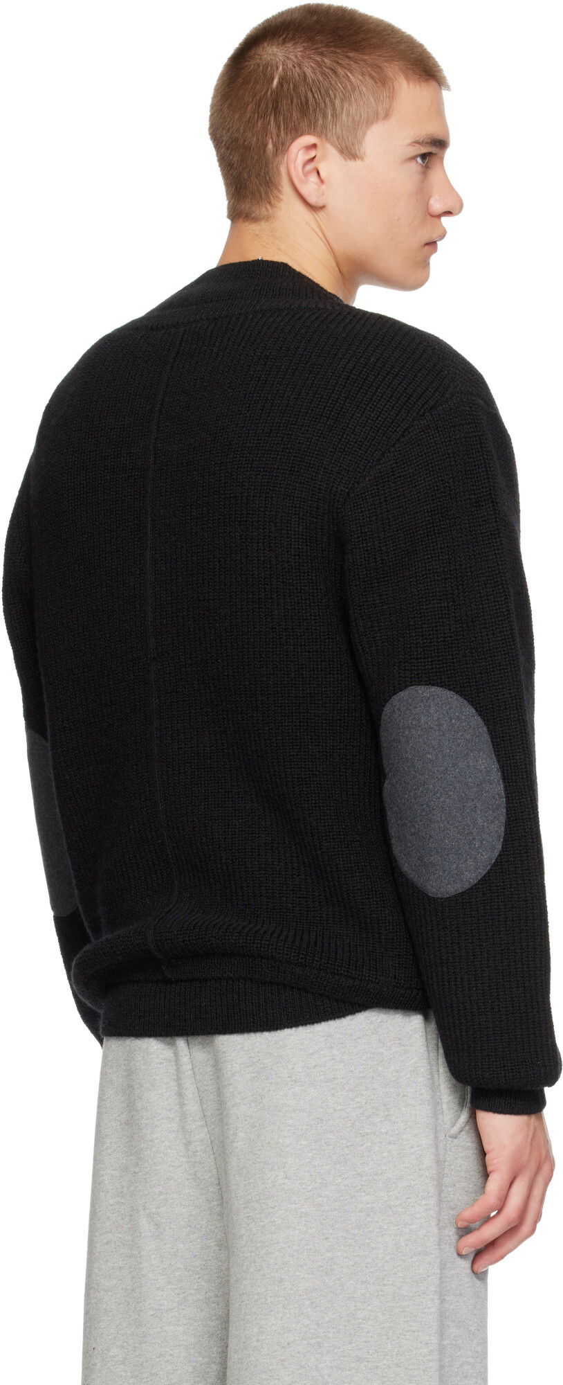 Entire Studios Black Knit V-Neck Sweater