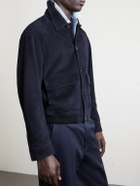 FRAME - Suede Blouson Jacket - Blue