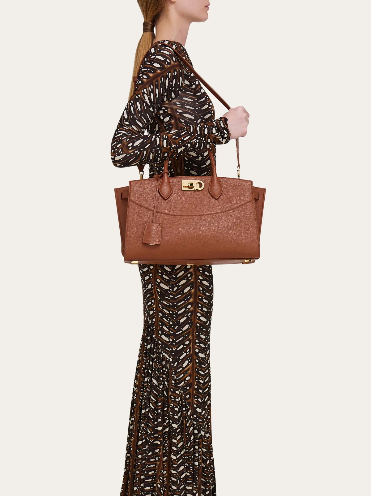 Ferragamo Womens New Ferragamo Studio Soft bag (L) in Brown