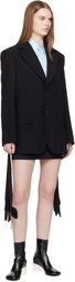 MM6 Maison Margiela Black Wool-Blend Blazer
