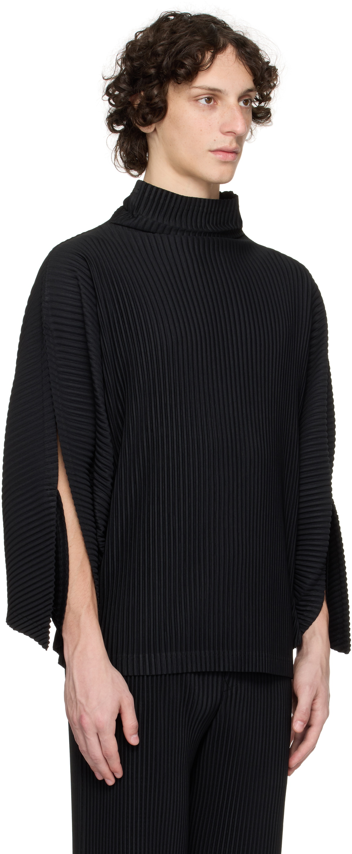 d*4様 homme plissé KINETIC SCULPTURE 2 黒 HOMME PLISSÉ ISSEY MIYAKE Black Kinetic Sculpture Turtleneck