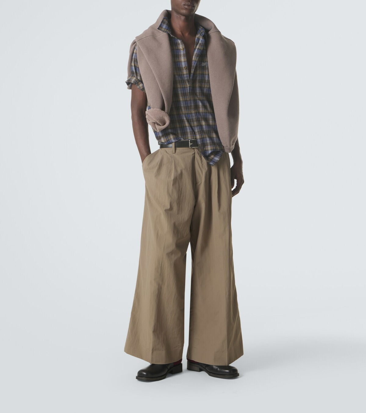 ERL Checked cotton-blend shirt