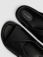 ST.AGNI 25mm Fold Detail Leather Slide Sandals