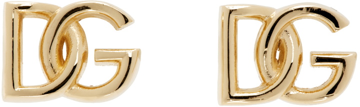 Photo: Dolce&Gabbana Gold 'DG' Logo Earrings