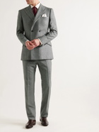 Kingsman - Straight-Leg Prince of Wales Checked Wool Suit Trousers - Gray